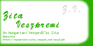 zita veszpremi business card